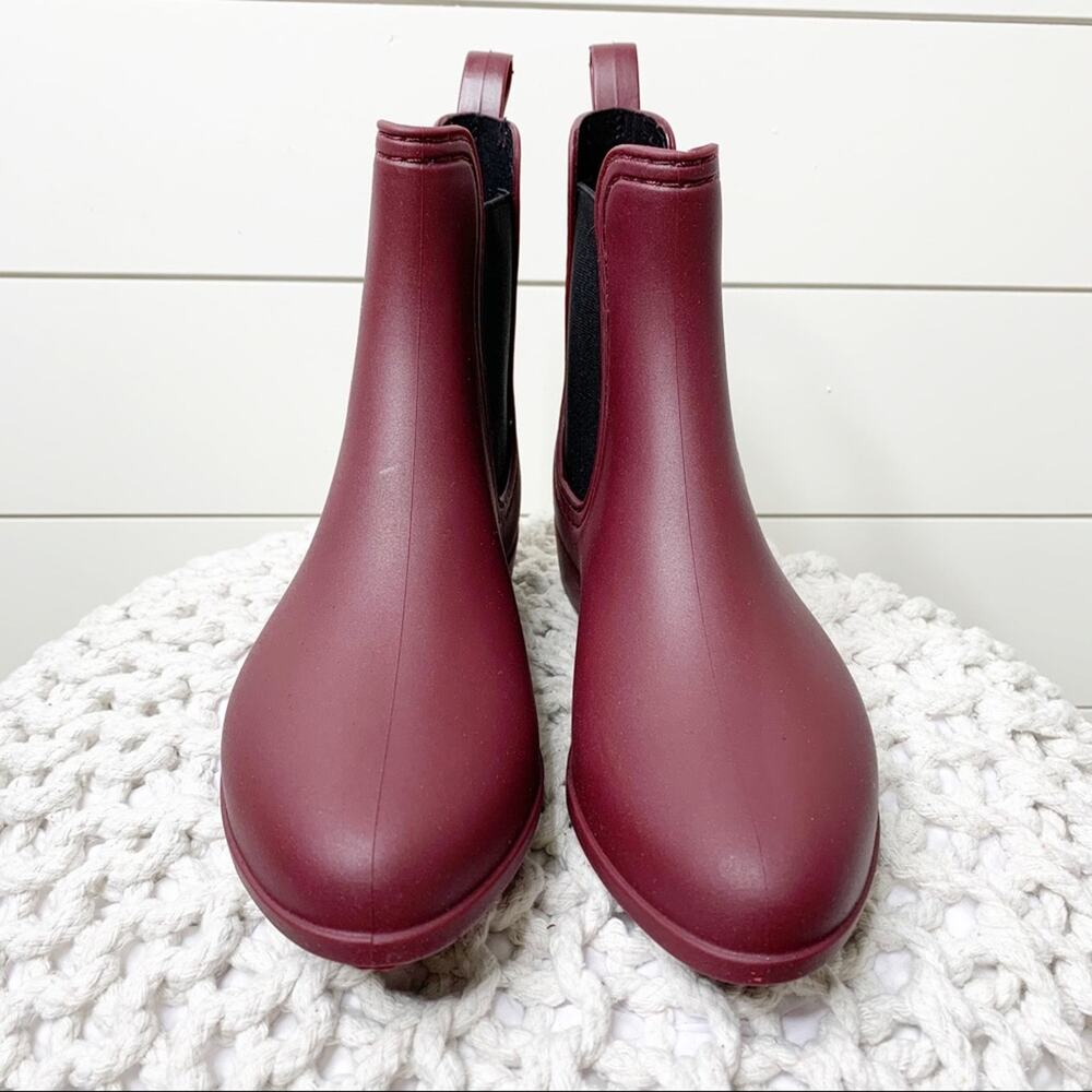 Report Slicker Chelsea Rain Boots Burgundy Size 6M - Picture 3 of 6